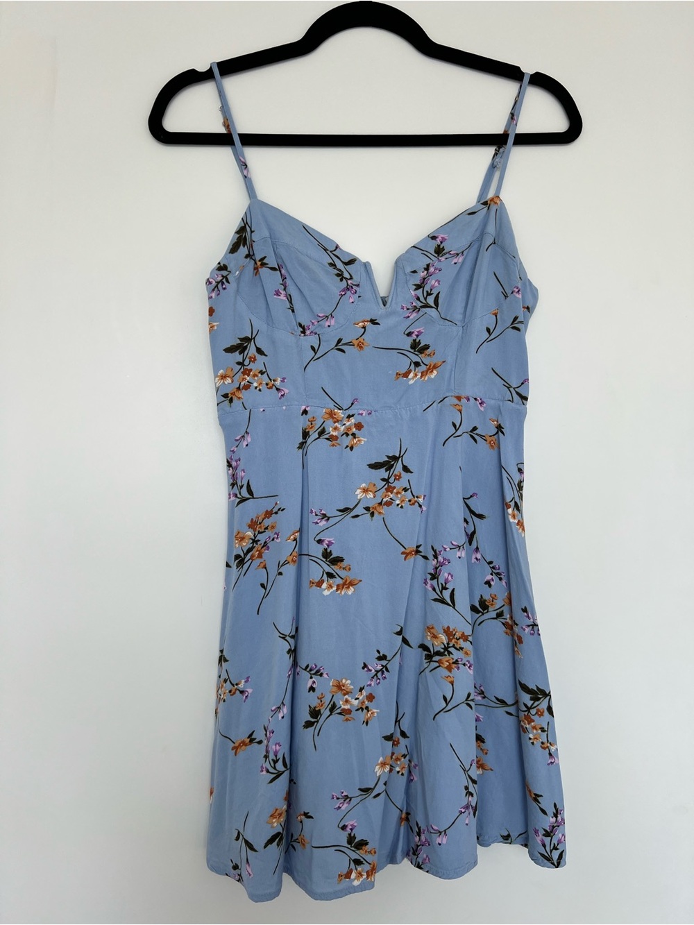 Light Blue Floral Spaghetti Strap Sundress